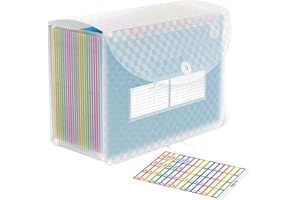 ABC life Dokumentenmappe A4 mit Gittermuster,26Fächermappe Datei Organizer,Regenbogen Akkordeon Erweiterbar Ordnungsmappe, Grosse Kapazität Dokumententasche,A4 Ordner Tragbar Sortiermappe Schule(Blau)