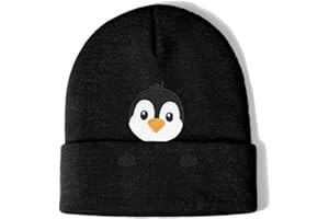 Aretas Pinguin Mütze Beanie Hut Geschenke für Damen Herren Penguin Geschenk Mit Pinguinen bestickte Strickmütze Lustige Süße Cartoon Tier Pinguine Deko