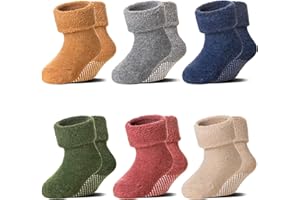 SEEYAN Baby Socks Toddler Wool Non Slip Boys Girls Winter Thick Warm Kids Soft Socks With Grips