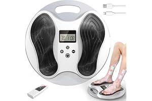 DANCESPOT Wiederaufladbar Durchblutungs-stimulator Beine, Kabelloser Einsatz EMS Foot Massager, Tens-geräte mit 4 TENS-Körperpads, EMS Fußmassagegerät, EMS Polyneuropathie Gerät, Fussmassagegerät Durchblutung