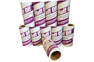 Fluff Off Super Lint Roller Refills, 10 x 90 Sheet Rolls. Totalling 900 Sheets of Extra Sticky Lint Roller Refills for Clothes, Pet Hair and Furniture, Will fit most lint roller handles