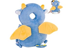 NEWVENPER Coussin anti chute bébé, Protege tete bebe chute, Casque protection bebe, Sac à Dos Rembourré Porte-Bébé Élastique(Dragon)