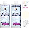Epoxy Resin Fast Curing (4h Demold) RESIN4DECOR 1:1 Casting Crystal Clear Resin & Hardener for Arts Crafts Jewelry Making Non-Yellowing Non-Toxic High-Gloss Finish Odorless Heat Resistant - 1000ml