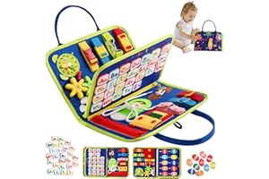 TenFans Space World Busy Board pour Enfants, Montessori Jouet Enfant 1 2 3 4 Ans, Jeu Educatif pour Apprendre Motricité Fine, Jouets Bébé, Jouets de Voyage pour Les Voyages en Avion, Voiture