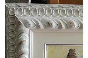 Artecentro Cornice per Quadri - Tele- in Legno con o Senza passepartout Shabby Bianco (Solo Cornice, 50 x 70)