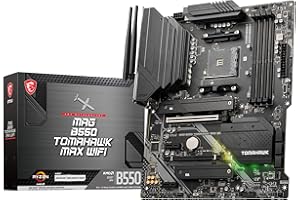 MSI MAG B550 TOMAHAWK MAX WIFI Scheda Madre AMD ATX, AM4 - AMD Ryzen 5000 Ready - DDR4 Boost 5100+MHz/OC, PCIe 4.0 & 3.0 x16, M.2 Gen4 & Gen3, 2.5G LAN, Wi-Fi 6E, B Lluetooth 5. 2