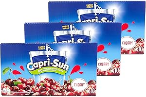 DAKOMYO Capri-Sun Capri Sun Lot de 3 packs de 10 x 0,2 l Parfum cerise ensoleillée Idéal pour les déplacements Rafraîchissement à 100 % grâce au goût fruité de cerise