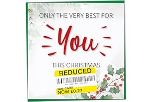 GIFT MONSTER Funny Christmas Card with Reduced Sticker, Holly & Ivy Design, Christmas Cards 2025, Merry Xmas, Humorous Card for Her, Novelty Joke Gift for Him, 148mm