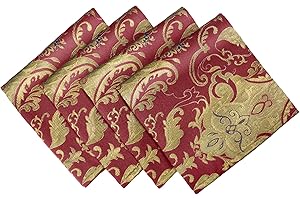 TOPLUXE Cloth Napkins Set of 4, Luxury Napkins Reusable 45x45cm, Dining Table Decoration for Dining Room/Restaurant (Burgundy)