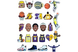 ENVEE Shoe Charms for NBA, 25 PCS Shoe Decoration for Croc Charms, Bracelet/Wristband/Gift for Birthday/Party/Holiday for Teens Women Men