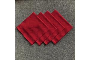 SASTYBALE Christmas Red Jacquard Square Napkin, Damask Wrinkle Resistant Soft Polyester Napkins, Fabric Cloth Dinner Napkins for Wedding, Winter, Holiday, Xmas, Parties, Set of 4 (Red, 20X20 Napkin)