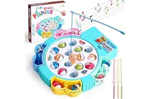 yoptote Juego de Pesca de Mesa Juguete Musical Educativo Regalos Halloween Peces Rotativos Coloridos Juguetes Eléctricos para Niños Niñas 3 4 5 Años