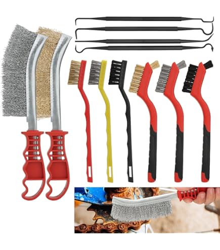 Set 6 Spazzole Metalliche Per Pulizia - In Ottone, Acciaio E Nylon, Per Rimuovere Ruggine E Sporco, 7/9 Pollici - Foto 3