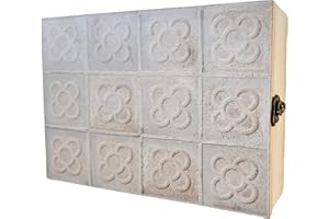 LEKE GO Caja para Llaves de Madera con 5 colgadores de Pared para Entrada, Armario para Llaves diseño Decorativa, Guardallaves para Recibidor 24x16,5x6 cm (Panot Barcelona)