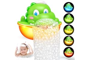 Adeokay Badewannenspielzeug ab 1 2 3 Jahre, Spielzeug ab 1 2 3 Jahre Schaummaschine Badewanne Leuchtende Dinosaurier Badespielzeug, Kinderspielzeug ab 1 2 3 4 Jahre Geschenk Junge 1-4 Jahre