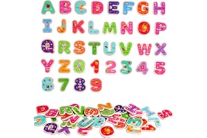 Toys of Wood Oxford 2 Sets 72 Stück TOWO magnetische Holzbuchstaben und Zahlen – Kühlschrankmagnete für Kinder – Buchstaben- und Zahlenmagnete – Lernhilfen für ABC und Rechtschreibung