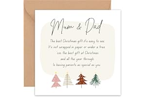 Felbridge Studio - Mum and Dad Christmas card - Family Christmas Cards - Mum Dad Xmas Card - Mother Father - From Son Daughter Both of Us Step - Special Sentimental Large Luxury Fancy Gift 2022-14cm