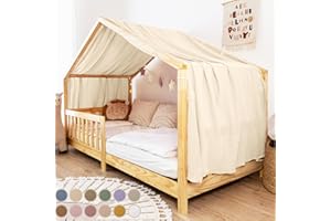 lilimaus Hausbett Himmel [in 12 Farben] Betthimmel Hausbett aus 100% Baumwolle Musselin - Stoffhimmel für Hausbett Deko Mädchen & Jungen - Himmel für Hausbett Kinder - Bett Vorhang Kinderbett