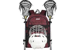 Goloni Lacrosse Equipment Backpack with Two Sticks Holder and Separate Cleats Compartment Field Hockey Bag