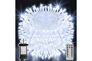 Ollny Christmas Tree Lights, 30m 300 LED Fairy Light Mains Powered, Waterproof Outdoor String Light with Remote/Plug/Modes/Timer, Bright Cool White Lighting Outside Indoor Garden Xmas Decorations