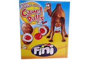 Fini Chicle Bubble Gum Camel Balls Extra Sour Liquid Filled Box 200.