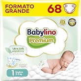Babylino Premium, Baby Diapers Size 1 with Ultra Soft Filter, Newborn (2-5 kg), 68 Count