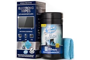MIRACLE BRANDS Screen Wipes for TV, Laptop & Monitor – Screen Cleaner Wipes for Electronics – TV Screen Cleaner for LED, LCD, OLED, Phones – (30 Count + Microfiber Towel)