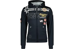 Geographical Norway GARADOCK Men - Sudadera con Cremallera para Hombre - Sudadera Hoodie De Algodón para Hombre - Sudadera con Capucha De Manga Larga - Sudadera Sport Casual Regulier