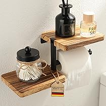 Porta Asciugamani Da Parete Con 3 Ganci E Mensola - Nero E Legno | Per Bagno, Doccia E Asciugamani Di Diverse Dimensioni