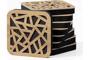 UA ACOUSTICS Paquete de 8 mini paneles acústicos difusores de absorción de sonido, 23 x 23 cm, absorción, difusión, reflexión, insonorización, aislamiento, placas perforadas de color: (roble, AKAT)
