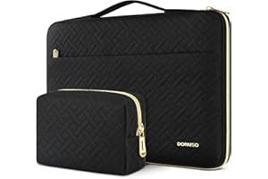 DOMISO Pochette MacBook Pro 16 Pouces M4/M3/M2/M1 Pro/Max,Imperméable Sacoche de Protection PC Ordi Sacs et Housse Ordinateur 15.6 Pouces pour Dell HP ASUS Dell XPS Laptop, Noir