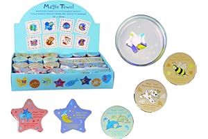 MC-TREND Juego de 8 toallas mágicas con motivos de animales, manoplas para niños, regalo de cumpleaños, idea de regalo, fiesta, ganancias, juego de regalos (juego de 8 animales)