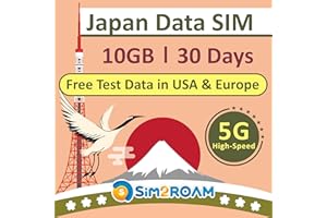 SIM2ROAM NUR Japan-Daten-SIM-Karte 30 Tage | 10 GB 5G/4G LTE-Hochgeschwindigkeits-Internetdaten | Duale lokale japanische Netzbetreiber, Softbank und KDDI | Reise-Prepaid-SIM-Karte |短期帰国・短期来日最適・安心日本語サポート