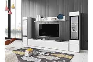 Muebles Slavic Set di mobili da soggiorno, set di mobili RTV, 4 pezzi, mobili moderni per soggiorno, armadietto da parete, mobili soggiorno