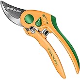 GRÜNTEK Gartenschere Flamingo mit Variabler Öffnungsweite, Bequeme Pflanzenschere, Blumenschere für kleine und große Hände