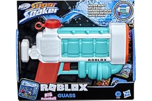 Nerf Super Soaker Roblox BIG Paintball: Guass Water Blaster, Zawiera kod do Redeem Exclusive Virtual Item, Trigger Soake Pull F3782 Wielokolorowy