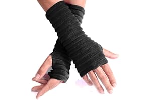 Anna Falcke Wristees® Fingerless Gloves for Men | Adult Large Unisex Thermal Hand Warmers with Thumbhole