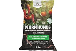 Alpenwurm Wurmhumus 10L | Wurmkompost pur | organischer Dünger | Bio Dünger