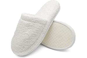 jazzylab Ciabatte da bagno in spugna – Pantofole per ospiti in cotone con memory foam, antiscivolo, lavabili – Per sauna, hotel, spa – Taglia 38–42/43–46