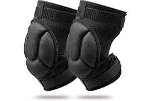 HISUEKIG Genouillère Sport avec Deux Sangles, Genouillères Travail pour Adultes et Enfant, Genouillere Danse, Protection Genoux Professionnelles, Genouillères pour Jardinage Pole Dance(L)