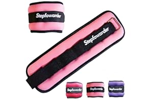 Stepfowarder Ankle/Wrist Weights 0.3-1kg a Pair with Adjustable Strap for Arm, Hand & Leg, Walking, Jogging, Gymnastics, Aerobics, 3 Colours