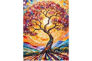 Mafenr Art Diamond Painting Arbre, Arbre Diamond Painting Adulte, Peinture Diamant Adulte pour Cadeaux et Décoration 30x40 cm
