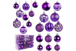 Miaikoe 100pcs Boules de Noël décoration Sapin de Noël décoration Pack Boules Anti - bris décoration de Noël décoration de la Maison (Violette)