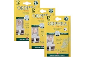 Orphea Anti Moth Strips - Floral Scented Moth Repellent for Wardrobes Drawers Shelves - Wardrobe Fresheners for Wool - Moth Paper Strips for Clothes Storage (3 Packs, 36 Strips) sold by Caraselle