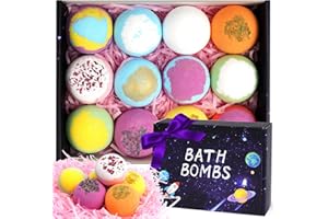 LOPHE Kule kąpielowe, zestaw prezentowy, organiczne naturalne składniki, dodatek do kąpieli, prezent dla kobiet i dzieci, sól do kąpieli, na urodziny, Walentynki, 12 sztuk