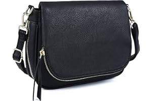 GLITZALL Small Crossbody Bag for Women PU Leather Over the Shoulder Purses and Flap Cross Body Handbags Multi Pockets