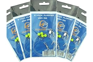 Sea Fishing Rigs X 5. 2 Hook Flapper Rig. Hunter Pro Sea Fishing Set