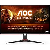 AOC Gaming 27G2ZNE- 27 inch FHD Monitor, 240Hz, VA, 1ms, FreeSync Premium, Low Input Lag, Shadow Comtrol, Game Modes (1920 x 