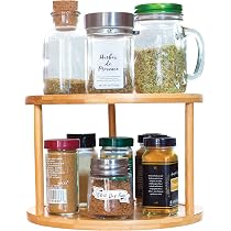 SpaceAid Portaspezie Lazy Susan In Bambù, 2 Ripiani, Per Armadio Cucina E Dispensa - 5