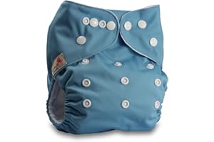 Littles & Bloomz, Reusable Pocket Cloth Nappy, Fastener: Popper, Set of 1, Pattern 13, with 1 Bamboo Insert